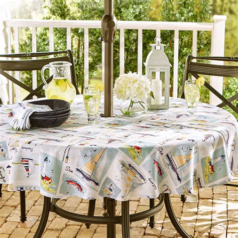 outdoor tablecloth oval|oval outdoor tablecloth with umbrella hole.